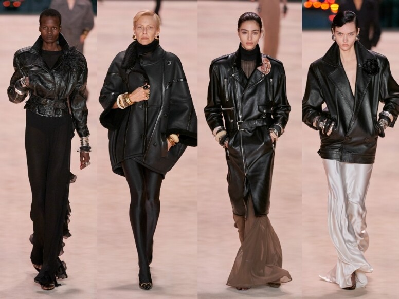 Saint Laurent 2022秋冬時裝展亮點：型格皮褸