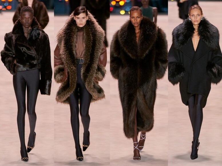 Saint Laurent 2022秋冬時裝展亮點：faux fur外套