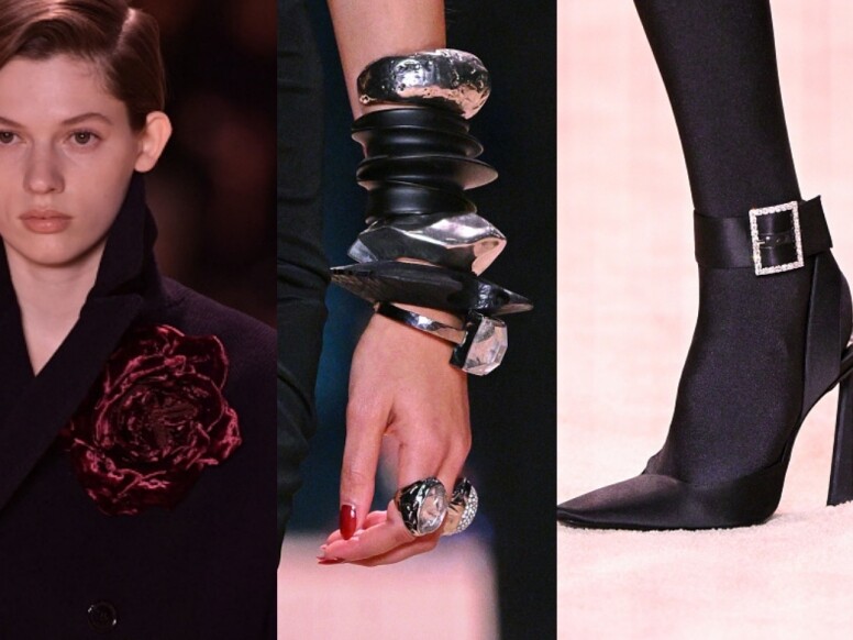 Saint Laurent 2022秋冬時裝展亮點：誇張配件