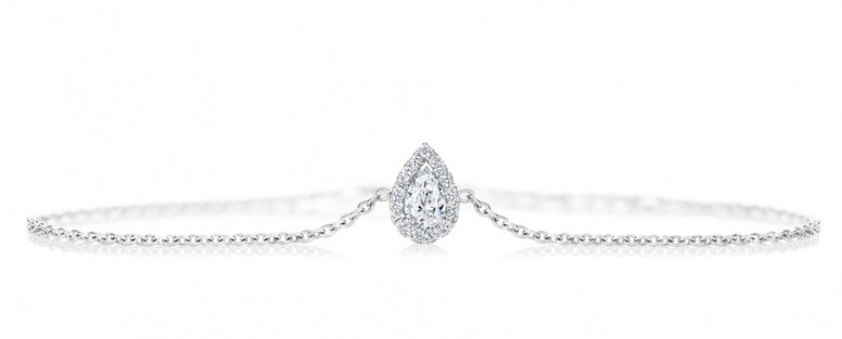 My First De Beers 梨形鑽石白金手鏈 $20,500