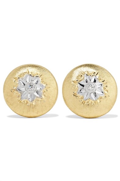 鑽石18K黃金耳環 $21,000 @ Net-a-Porter.com