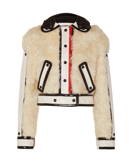 人造漆皮及皮草短外套($13,135 Courreges) 人造漆皮及皮草短外套($13,135 Courreges)