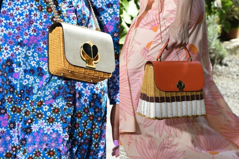 將 Kate Spade New York 的經典包款改造成「草編包」，也是這一季的設計重點。藤編細節