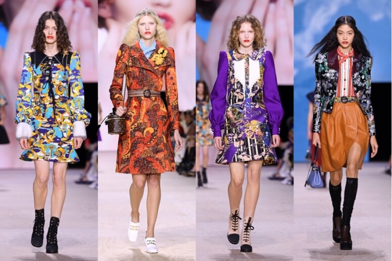 2020春夏系列包羅大量色彩繽紛的圖案服裝，頗具Art Nouveau風格。