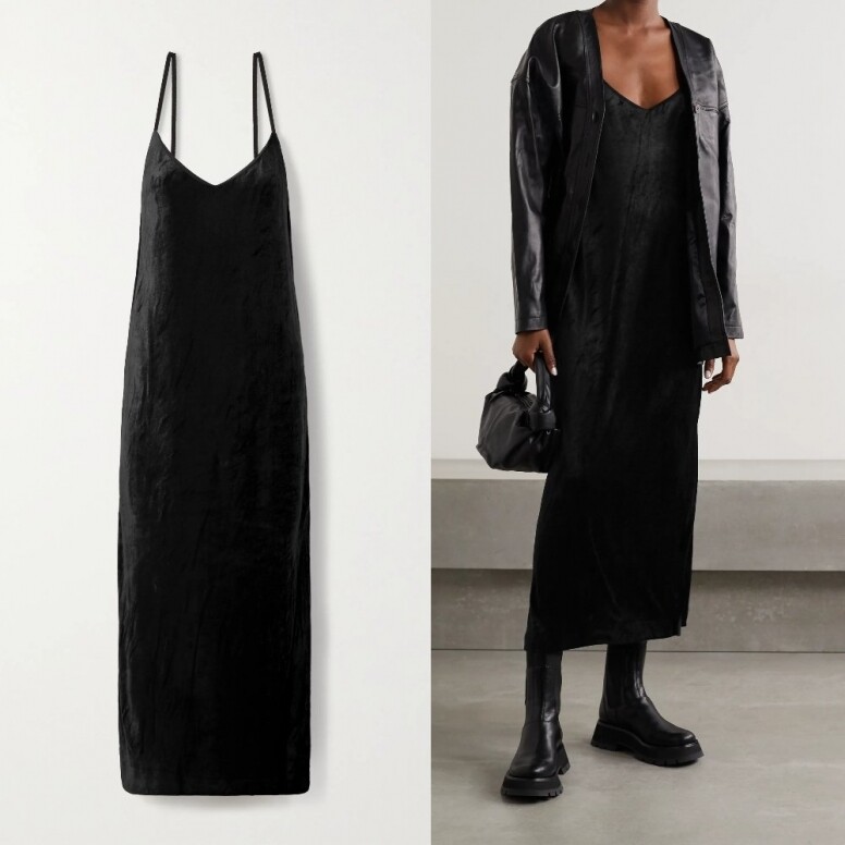 NINETY PERCENT + NET SUSTAIN Micro Modal-blend velour maxi dress