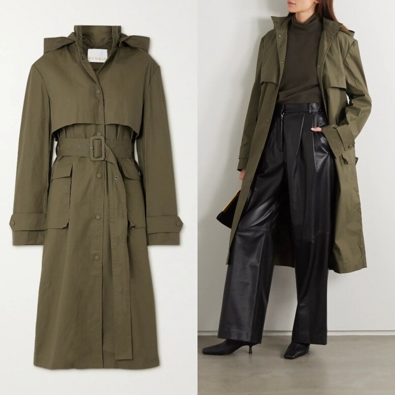 REMAIN BIRGER CHRISTENSEN Corinne hooded organic cotton trench coat REMAIN BIRGER CHRISTENSEN Corinne hooded organic cotton trench coat