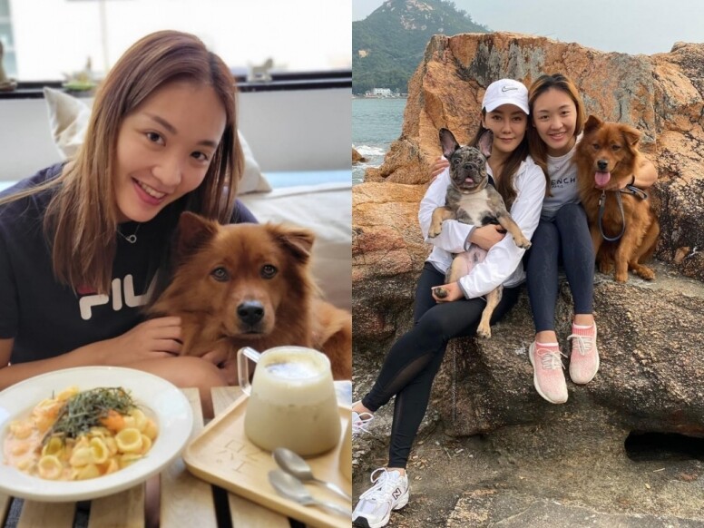 謝影雪不時在IG上分享她和愛犬的快樂時光，她有一隻唐狗和兩隻哥基