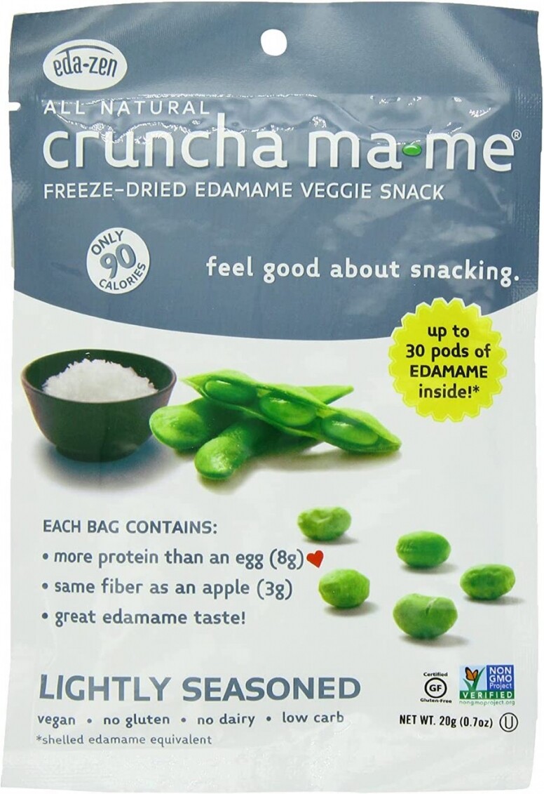 Eda-Zen cruncha ma-me枝豆小食系列，選用美國本土種植、非基因改造、100%天然的優質