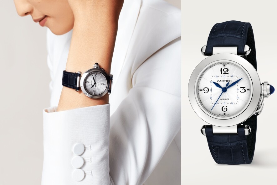 有別於中性型格的Cartier Tank Must腕錶系列，Pasha de Cartier則來得更優雅女性化。延續了