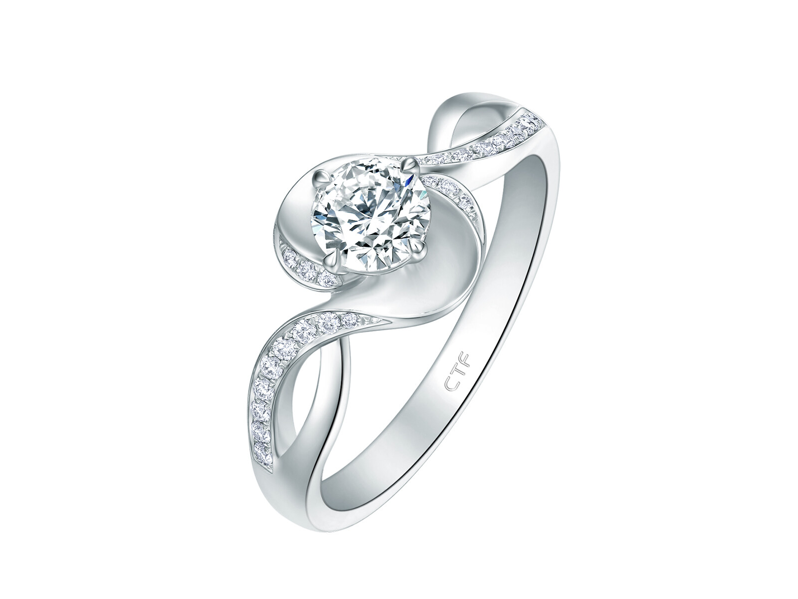 「唯愛」系列18K白色黃金美鑽戒指 $17,500