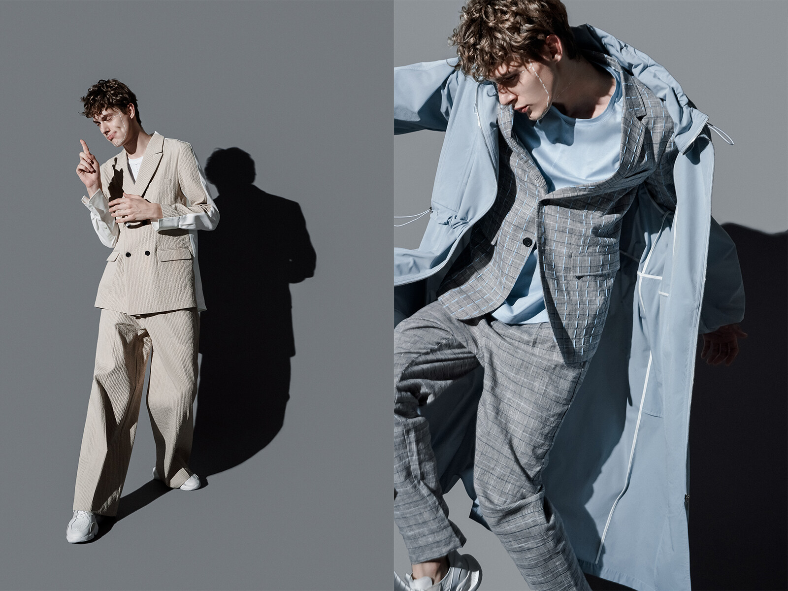 HARRISON WONG今季作品結合了西裝的精緻剪裁與運動服的輕盈舒適。