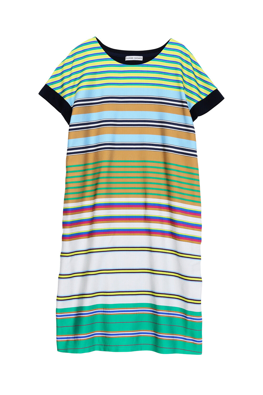 彩色間條連身裙 直身剪裁，彩色條紋充滿春夏氣息。$2,999TSUMORI CHISATO  銅鑼灣百德