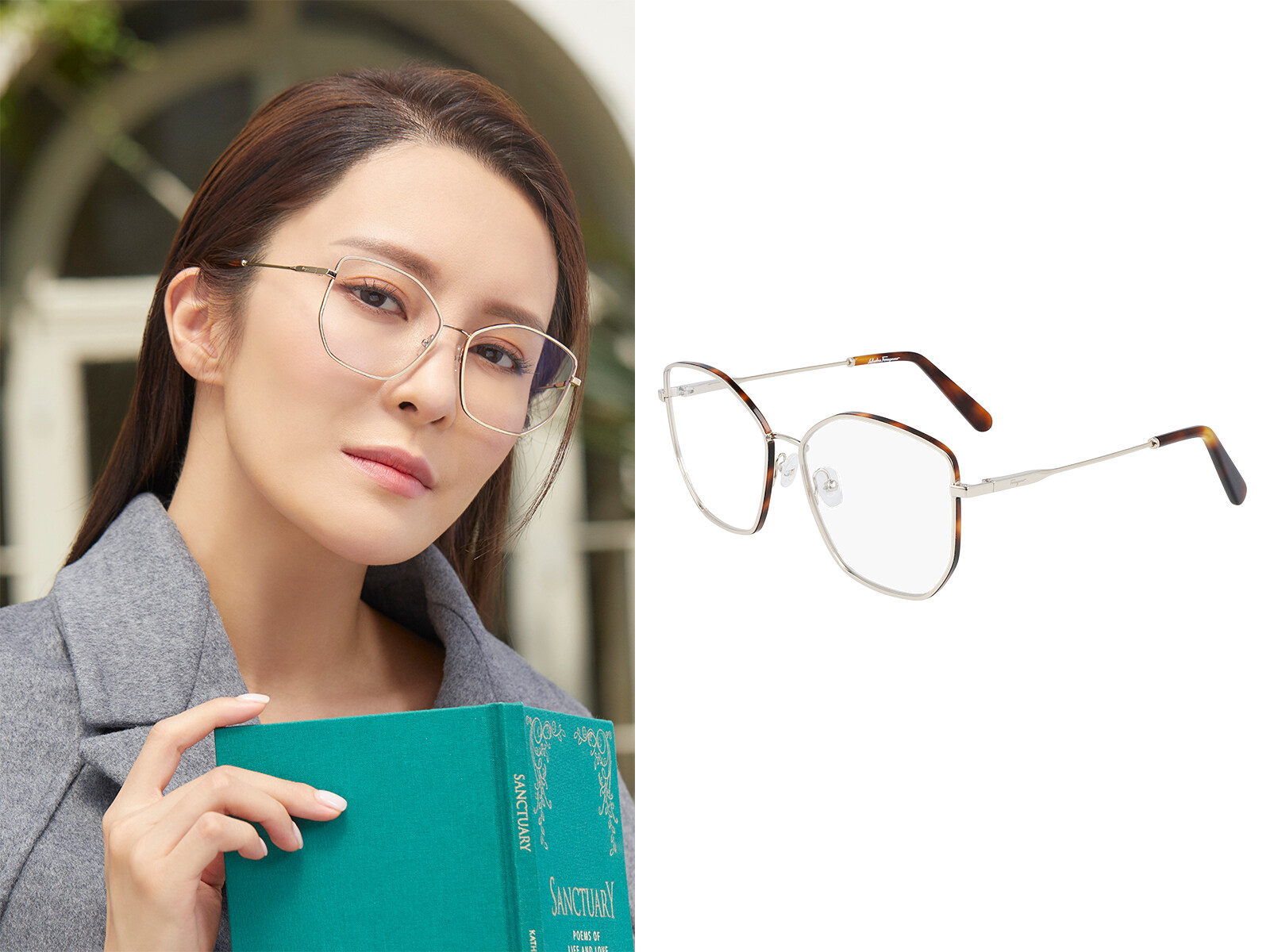 幼金屬框眼鏡可以提升知性美，貪心一點的話，這款眼鏡採用了別致的不